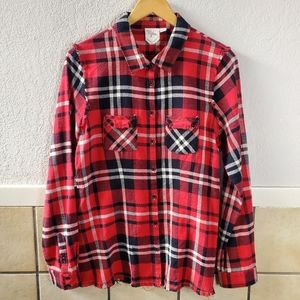 Others Follow Urban Outfitters Red crochet back flannel shirt great condition